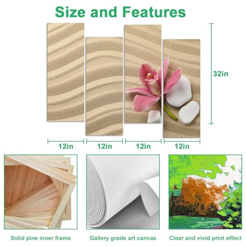 Zen Wall Art Canvas for Living Room Yoga Room Scenic View Modern