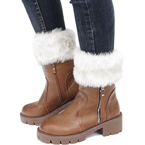 Womens Fur Trim Boot Cuff Top Cover Leg Warmers2