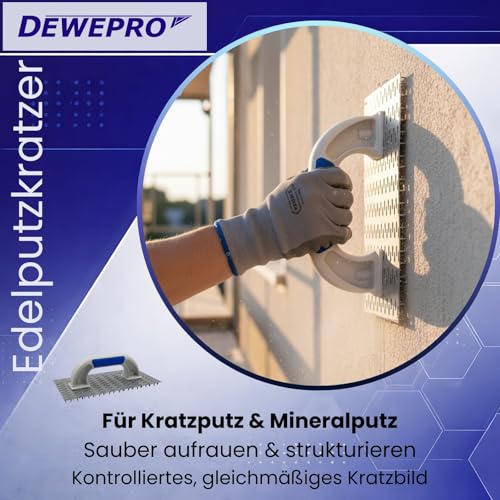 DEWEPRO Edelputzkratzer 250 x 130 mm für Mineralputz