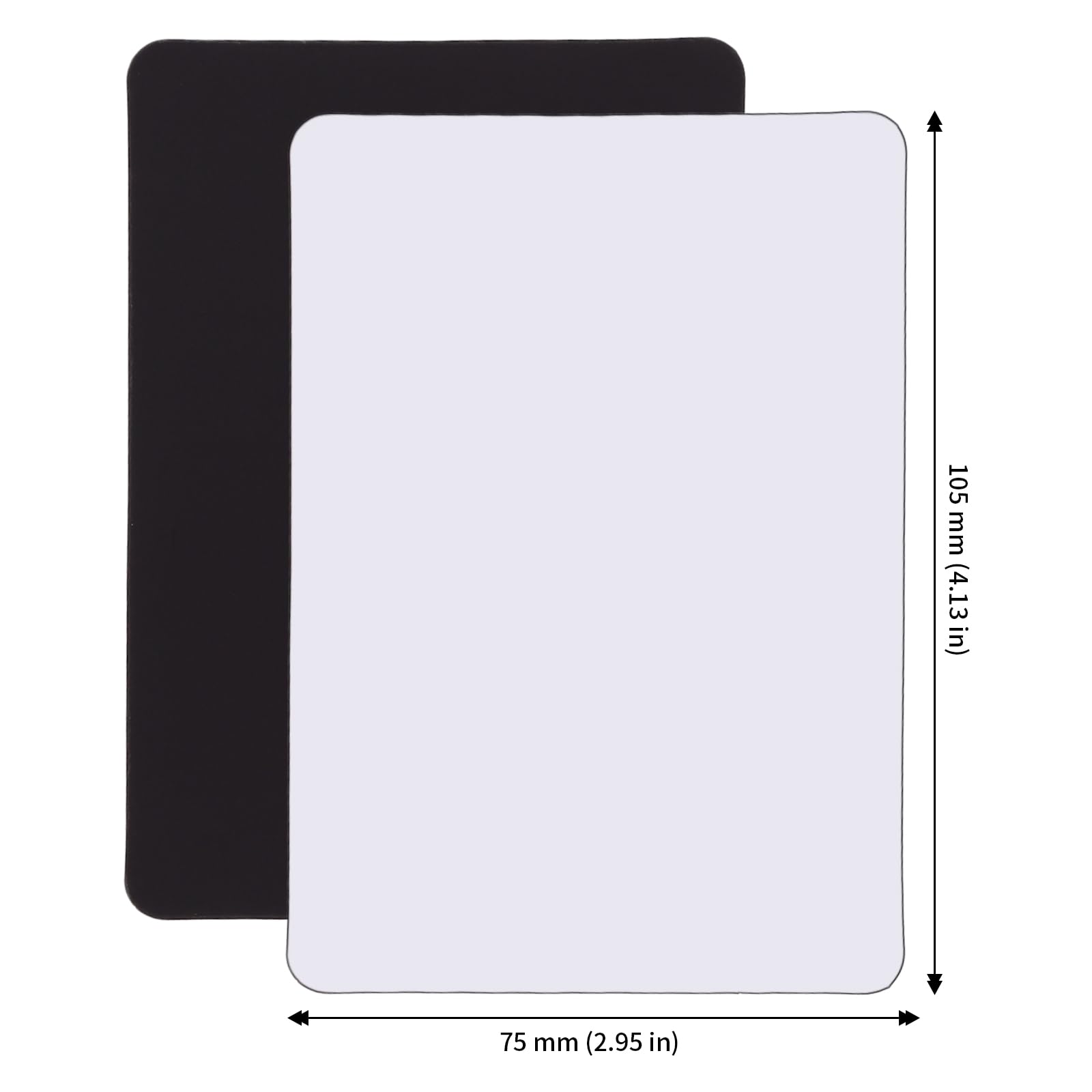 JAPCHET Sublimations-Magnet-Rohlinge, Sublimations-Kühlschrankmagnet, 7,6 x 10,2 cm, rechteckig, weißes Gesicht mit schwarzem Hintergrund, für Zuhause, Kühlschrank, Mikrowelle, Tür, 100 Stück