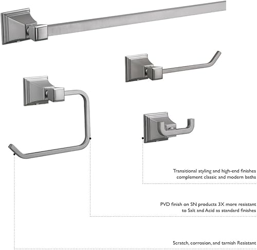 Miniatura 10 de Design House 560466 Torino - Toallero de pared para baño, níquel satinado