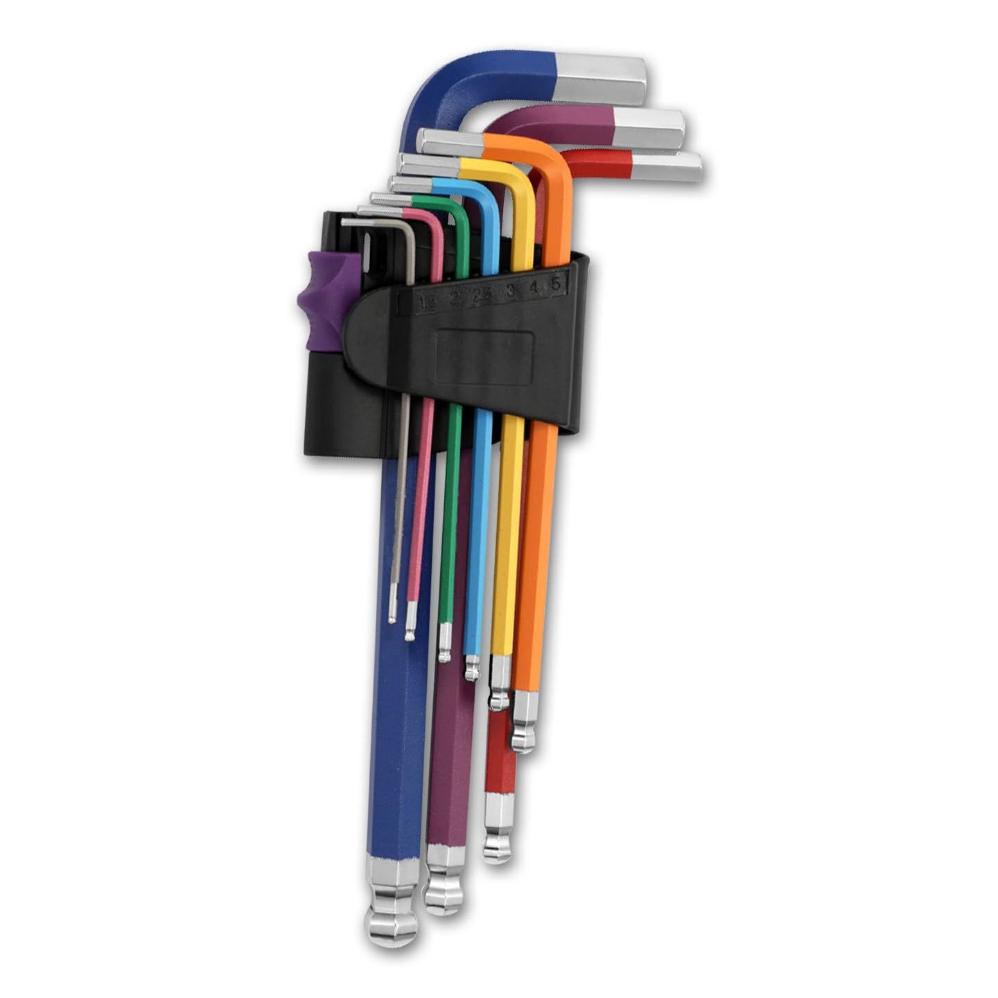 9-teiliges Inbusschlüssel Set Metrisch, Kugelkopf Winkelschlüssel Satz, Lange L-Form Sechskantschlüssel für Fahrrad, Möbelmontage, Werkstatt und Heimwerker(9pcs a)