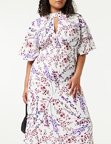 Marca Amazon - TRUTH & FABLE Vestido Mujer Estampado, Multicolor (White Blossom Print), 40, Label: M