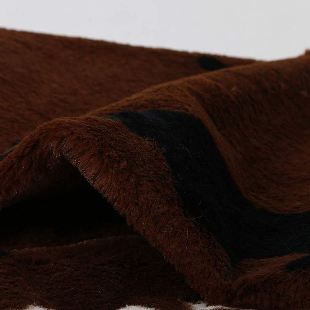 Morbido tappeto in finta pelliccia di pecora, per camera da letto, divano e pavimento, ideale anche come coprisedia, Pelliccia ecologica, Cow-brown, 140x160cm