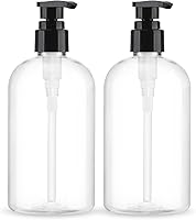 Aurnoet Empty Pump Bottles 2 Pack 300ml Clear BPA-Free Dispensers for Soap Lotion Shampoo Essential Oils