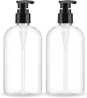 Aurnoet Empty Pump Bottles 2 Pack 300ml Clear BPA-Free Dispensers for Soap Lotion Shampoo Essential Oils
