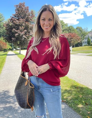 Image of Aifer Womens Tops Dressy Casual Long Sleeve Shirts Chiffon Blouses