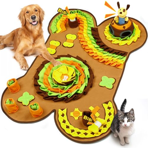 Large Snuffle Mat for Dogs, 42"x30" Sniff Mat for Dogs Pet Nosework Feeding Mat Interactive Feed Game,Enrichment Foraging Mat for Smell Training and Slow Eating, Mental Stimulation for Stress Relief
