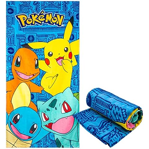 Toalla Playa para Niños con Estampado Dibujo Anime Manga 70x140cm Grande de 100% Algodón Cover