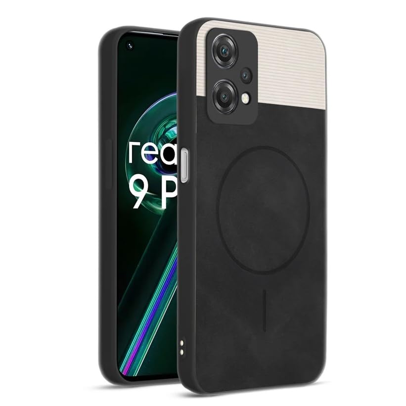 Image of Bintage CASE Mac Safe Design Hard Light Weight Back Case | Soft Border Camera Protect | Dual PU Leather Finish Back Cover Compatible for OnePlus Nord CE 2 Lite 5G - White & Black