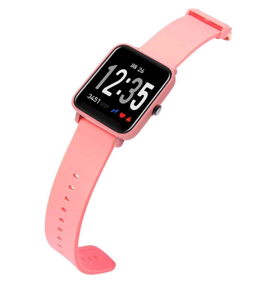 Bluetooth 4.0 Impermeabile IP68 Fitness Tracker con frequenza cardiaca, Pressione sanguigna, Ossigeno nel Sangue, Sleep Monitor attività Tracker 1.3 Pollici Schermo, Android iOS Rosa