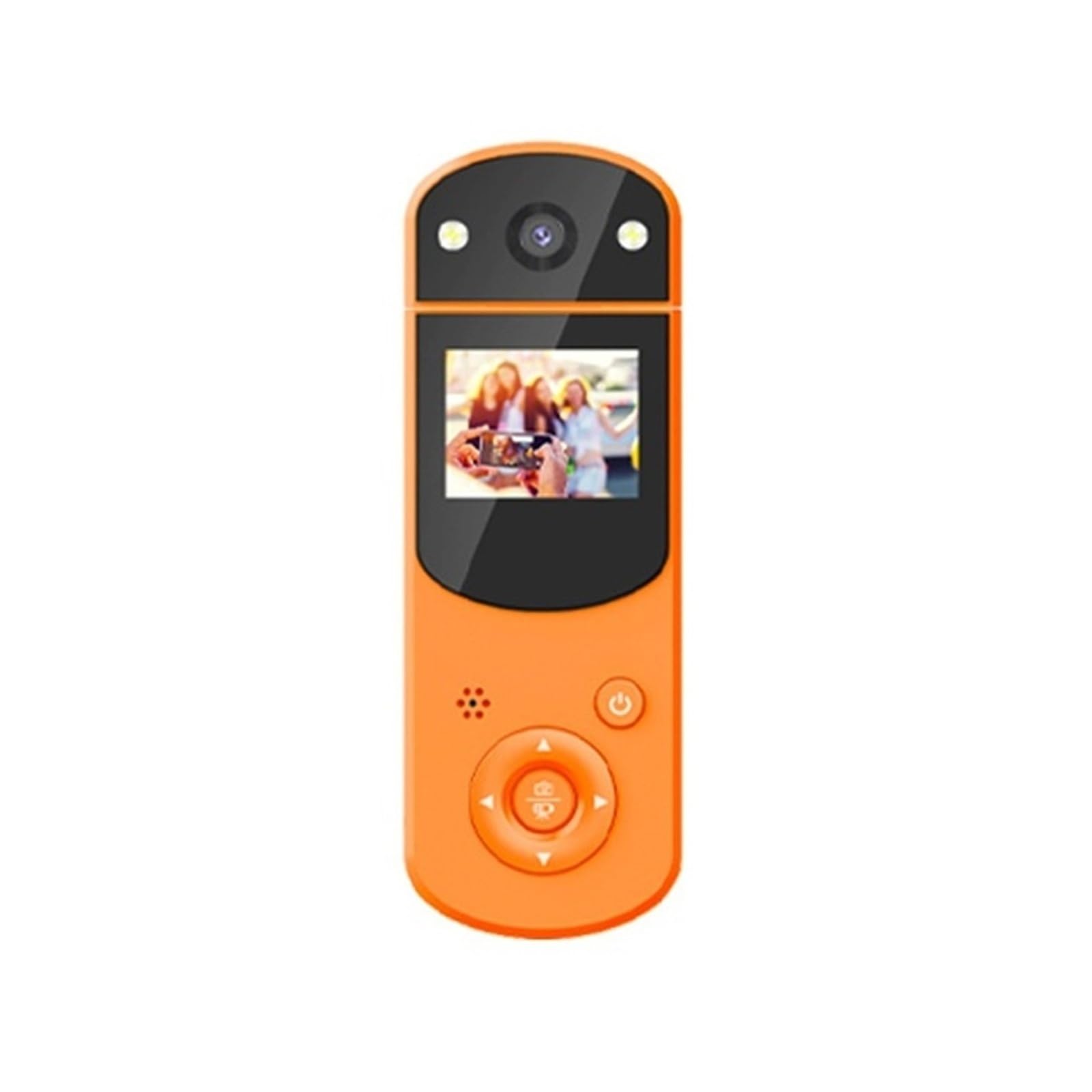 Macchina Fotografica d'azione Videocamera Portatile HD Camcoder Digitale Videocamera Posteriore Registratore di unità Visione Notturna Mini Videocamera Portatile Audio(One Cam,Orange)