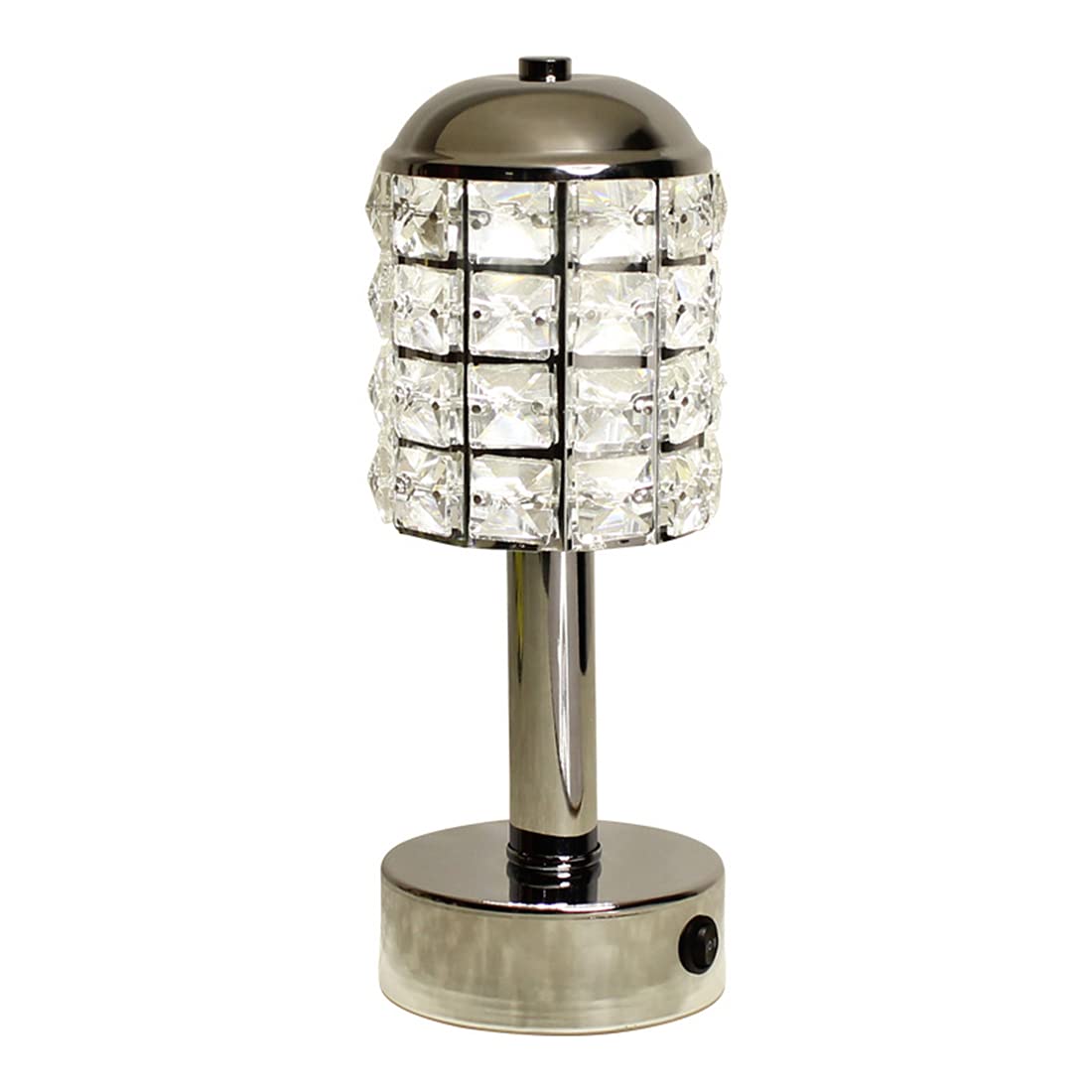 Lampada da tavolo a LED senza fili Luce notturna portatile ricaricabile 1200mAh Lampade da comodino in metallo e cristallo a batteria per hotel Soggiorno Camera da letto Ristorante Caffetteria,3000K