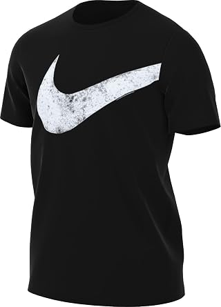 Nike Hyverse Swoosh Dri-Fit Short Sleeve Fitness Top for Men, Black/White, FZ1064-010, S