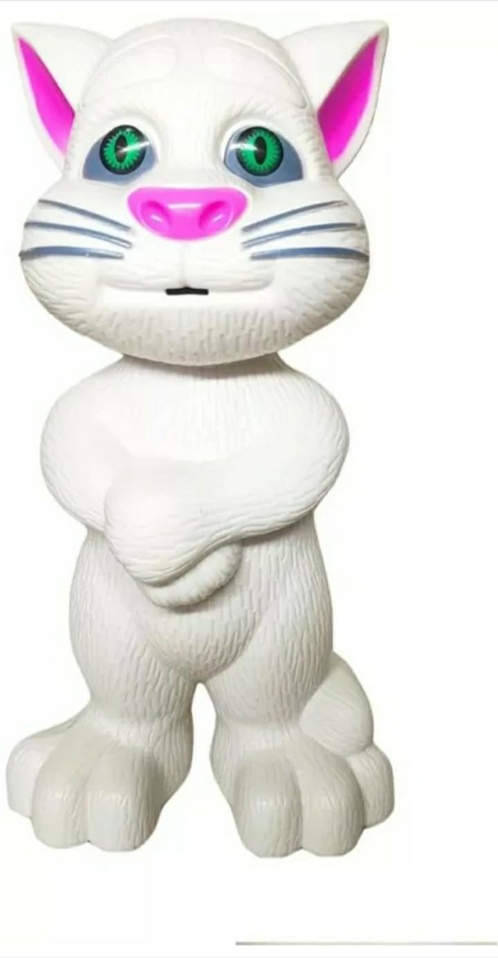 STERTOYS Intelltigent Talking Cat Toy | Electronic Voice Recording Toy for Kids (Color White)