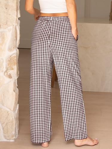 Image of ANRABESS Womens Gingham Striped Boxer Pants