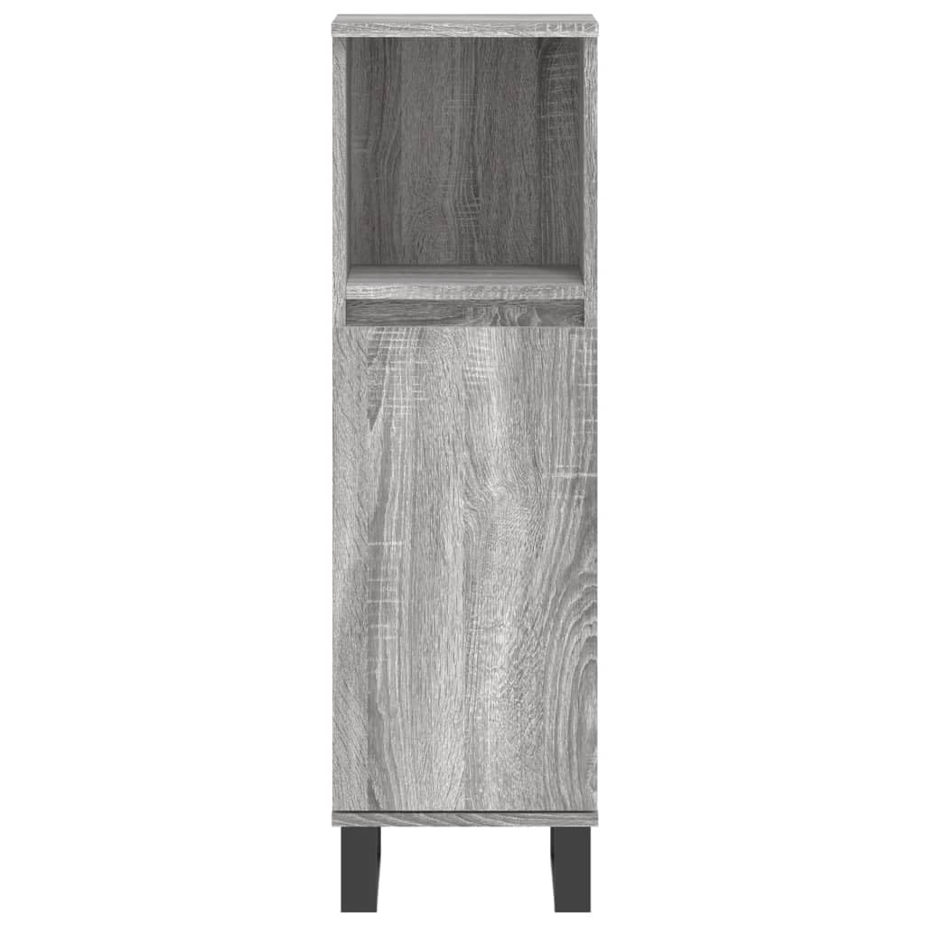 Générique Armoire Salle de Bain Sonoma Gris 30x30x100 cm Meubles Armoires & Meubles de Rangement Meubles-lavabos Meubles-lavabos de Salle de Bains (Poids 14.6KG)
