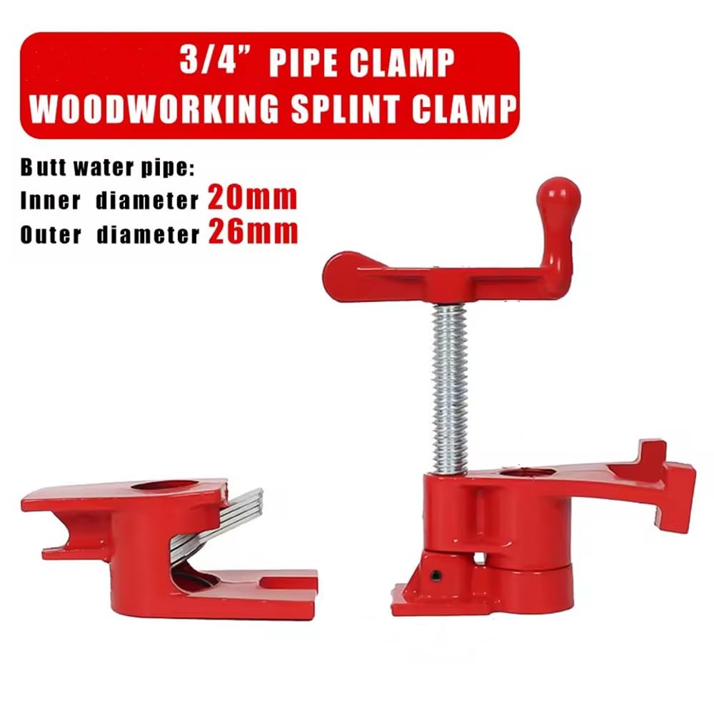 NEWFUN 4 Piezas Abrazadera de Tubo para Carpintería, 3/4 '' Juego de Abrazaderas de Metal de Madera, Abrazadera de liberación Rápida para Trabajar Madera, Mangueras, Tubos y Cables