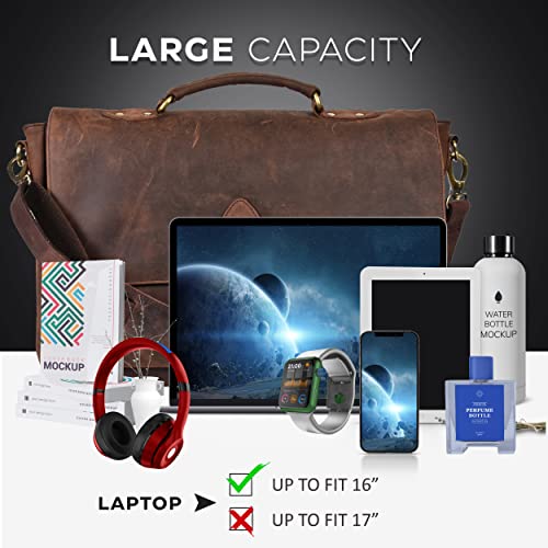 Oak Leathers Leather Laptop Messenger Bag Office Briefcase Travel Bag For Men And Women College Bag Office Laptop Bag (Brown) #TOP1