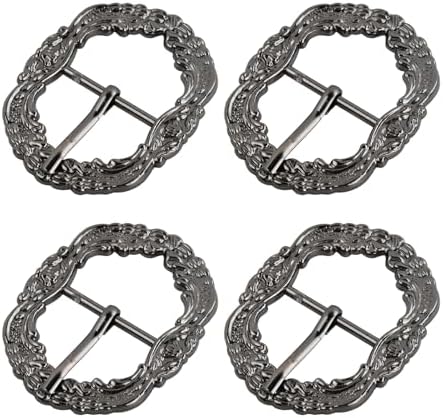 Amexo 4 piezas Retro Hebillas cinturon metalicas, Diámetro 30mm H...