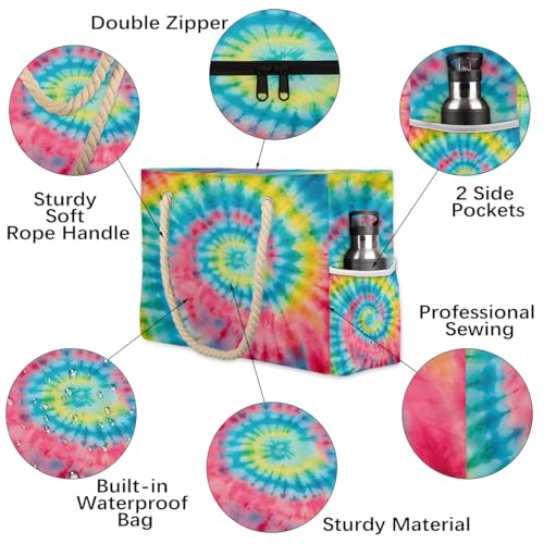 Beach Bags for Women Waterproof Sandproof Large Beach Tote Bag with Zipper Swim Pool Bag for Travel Outdoor3