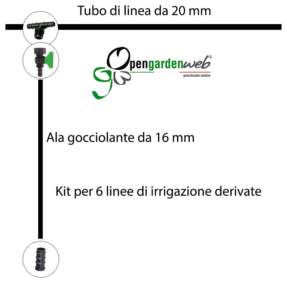 AERZETIX - Set di 3 raccordi/derivazione con rubinetto per tubo
