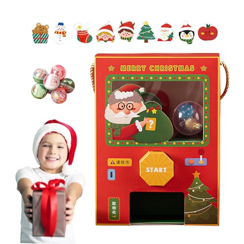 Máquina expendedora de Navidad - Dispensador de juguetes de papel de Navidad con tarjeta de desafío, dispensador de dulces festivo, caja de regalo creativa para niños, regalo, Máquina expendedora de Navidad - Dispensador de juguetes de papel de Navidad con tarjeta de desafío, dispensador de dulces festivo, caja de regalo creativa para niños, regalo,