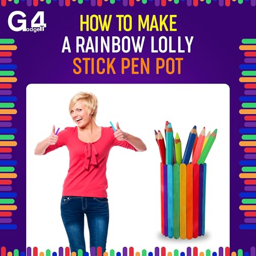 G4GADGET 80PCS Wooden Lollipop Sticks – Natural Craft Lolly Sticks for Cake Pops, DIY Arts & Crafts, Popsicle Sticks for Kids & Adults, Eco-Friendly Wooden Sticks for Home and School Projects - Image 5