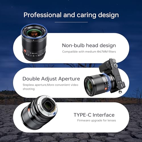 Image of VILTROX AF 13mm f1.4 F /1.4 E Mount Lens, F1.4 Large Aperture Ultra Wide Angle Autofocus APS-C Prime Lens for Sony E-Mount Camera A6600 A6500 A6300 A6400 A7 A7R A7C A7II A7RII A7SIII A7III A9 A1