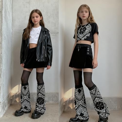 Image of YELAIVP Kawaii Leg Warmers Y2K Knit Lace up Leg Warmers Cute Japanese Harajuku Lolita Leg Warmer for Women Girls