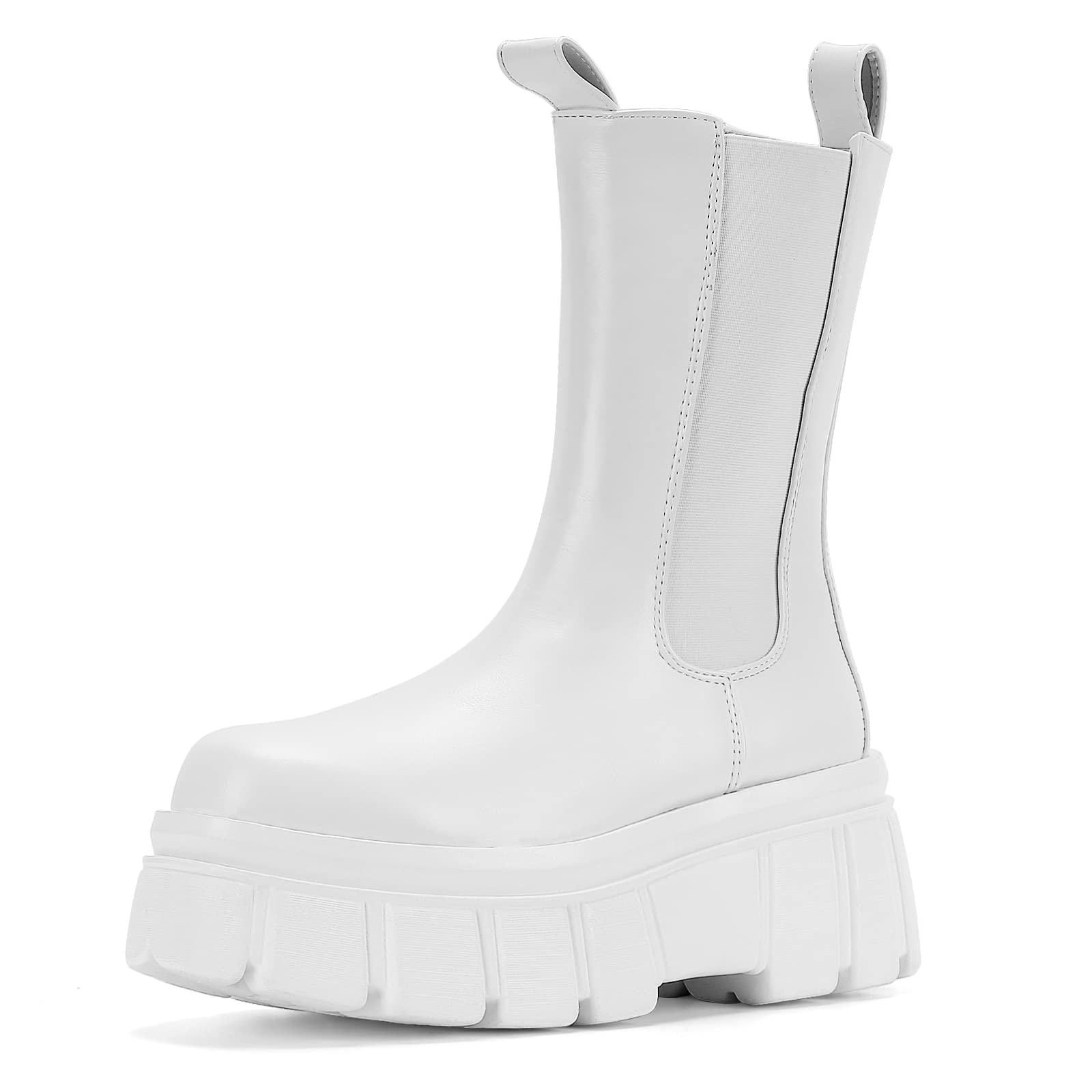 chelsea boots platform white