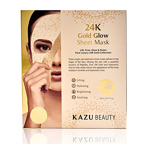 KAZU BEAUTY 24K Gold Glow Sheet Mask (5ct)