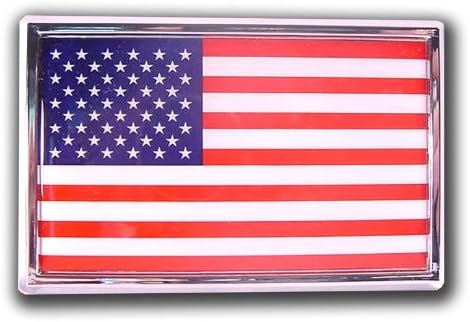 Electroplate American Flag Chrome Automobile Emblem