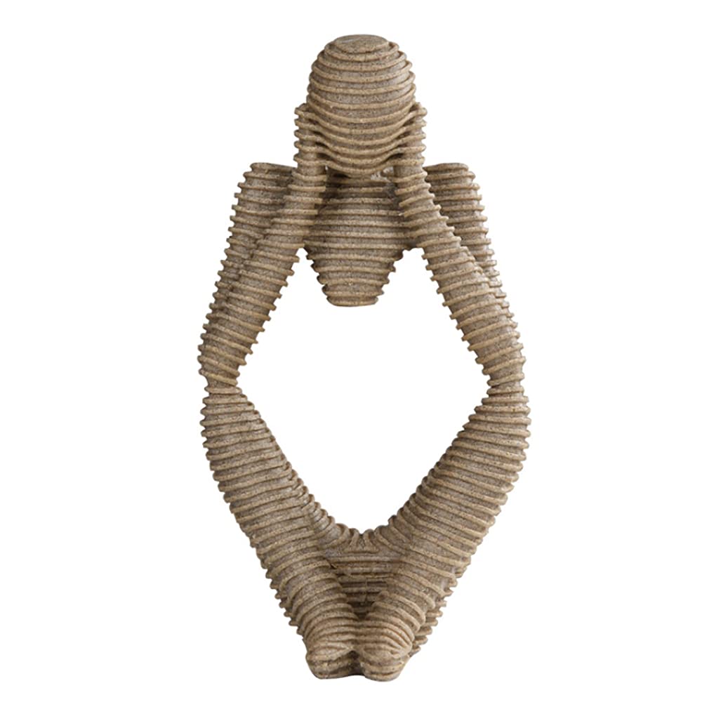 Ancllo Beige Abstract Sculpture Statue Thinker Sandstone Resin For Hotel Home Desktop Bookshelf Office Decoration