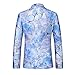 MOGU Men's Floral Tuxedo Blazer Slim Fit Jacquard Suit Jacket – Stylish Prom Party Sport Coat for Wedding Prom or Casual Events Size 2XS Blue