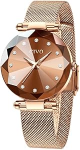CIVO Relojes Mujer Reloj Damas de Malla Impermeable Lujo Minimalista Elegante Banda de Acero Inoxidable Relojes Oro Rosa de Pulsera Moda Vestir Negocio Casual Reloj de Cuarzo