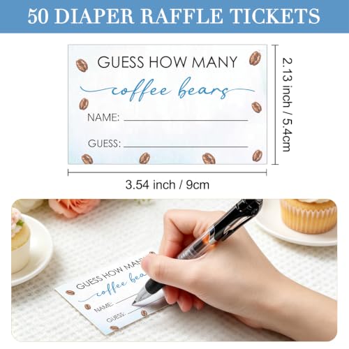 LYTQTUO Guess How Many Coffee Bean Game, How Many Coffee Bean are in The Jar, Blue Coffees Themed Wedding Party Game & Baby Shower Game, Love is Brewing Bridal Shower Decorations-40 by LYTQTUO - Used condition - Image 4