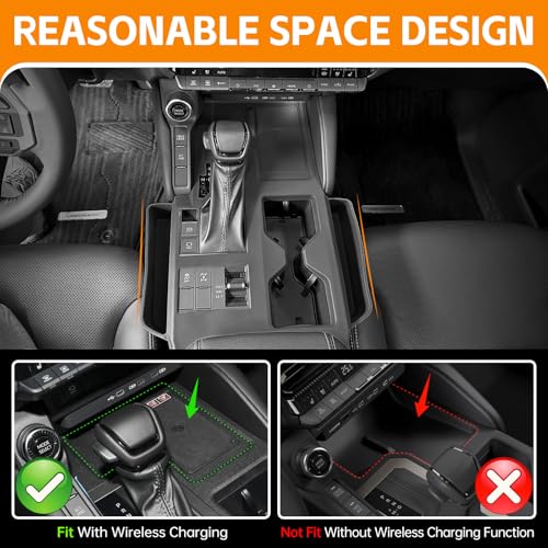 HUYINPJ Black Center Console Organizer Compatible with Toyota Land Cruiser 250 Prado J250 Lc250 2024 2025 Accessories Black Organizer Interior Silicone Seat Gap Storage Box（NOT for 1958） by HUYINPJ - Image 5