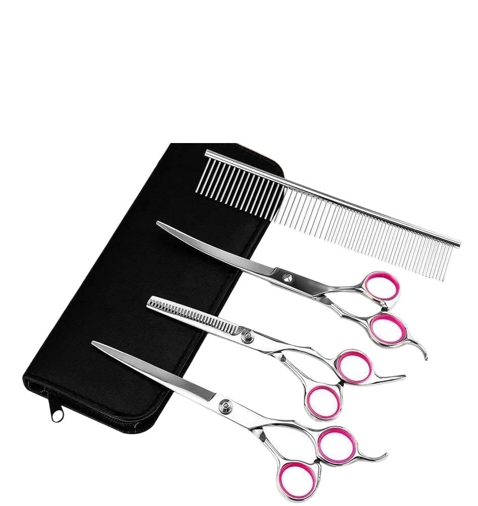 Ciseaux de toilettage pour Chien Ciseaux de toilettage pour Animaux de Compagnie Ensemble de Ciseaux de toilettage pour Animaux de Compagnie de 7 Pouces Professionnel, Coupe-ongle
