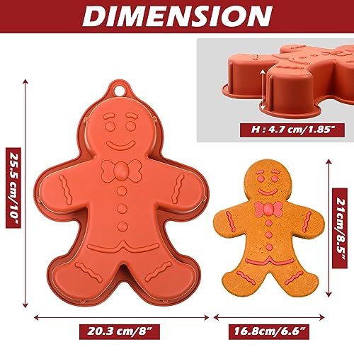image for Webake Gingerbread Man Mold 10 Inch Large Gingerbread Silicone Cake Pa