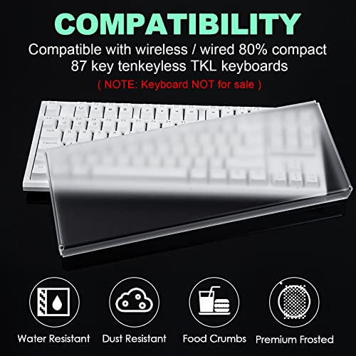 Gaming Keyboard Dust Cover, Mechanical Keyboard Cover, Premium Frosted Acrylic Keypads Cover For 80% Compact 87 Key For Mechanical Gaming Wireless Portable Keyboard (L13.7'' * W5.1'' * H1'') #TOP4