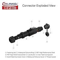 Vista 5 de CNLINKO Conector Circular de Panel IP68 M16 de Plástico de 3 Pines Macho y Hembra Eléctrico Impermeable Arnés de Cables Automático Soldadura