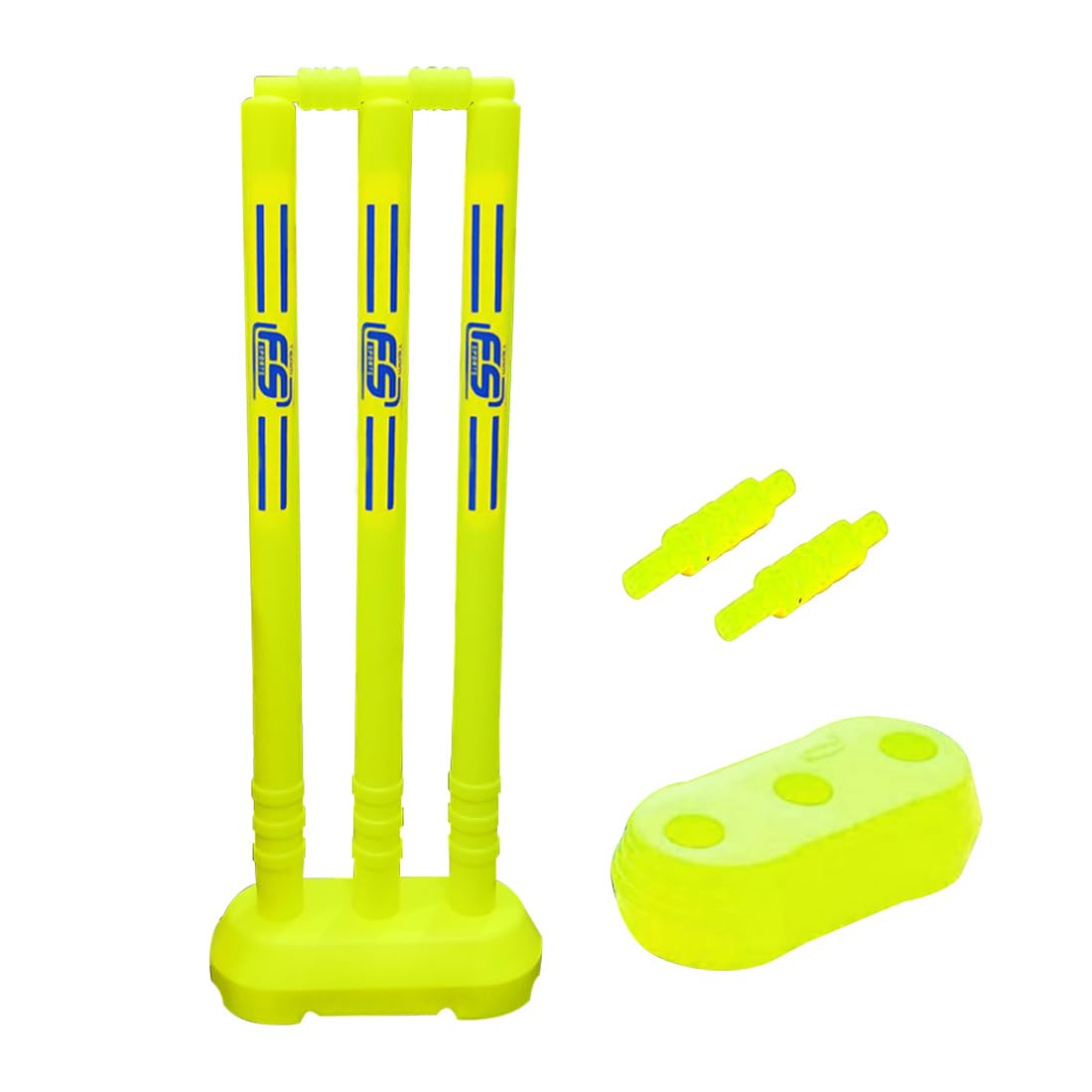 Cricket Stumps with Stand Cricket Kit Plastic Wickets for Cricket Standard Wickets for Cricket Ground, Match, Tournament Stump with Stand & Bails- Fluorescent Green -Plastic Wickets Set (Neon)-picture-14