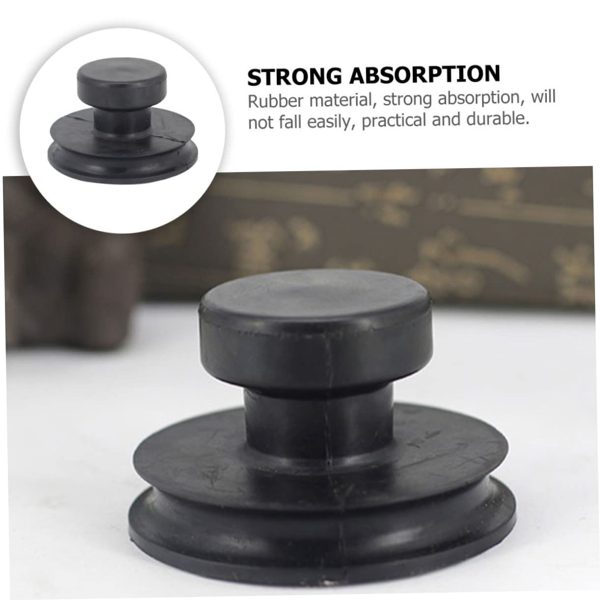 5pièces Lot De Poignées à Ventouse Caoutchouc Noir Pour Bols Chantants Bouddhistes Levage Portable Et Protection Anti-rayures Accessoire Pour Bols Plein Lune Et Sons Bouddha Compac