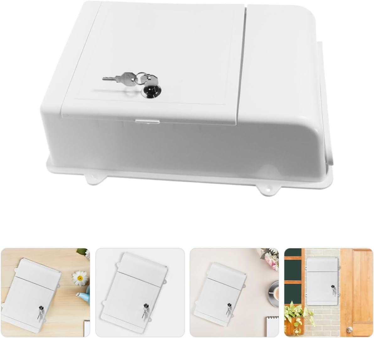2set Office Letter Collection Box Wall Mount Mailbox Rainproof Design Large Storage for Donations