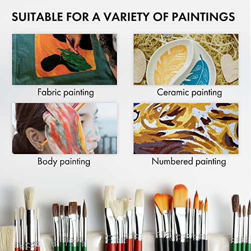 Artify Art Supplies B-2021-41-JP Artify 41 Pieces Long Handle Paint Brushes, Expert Series, Hog Bristle thumb #6
