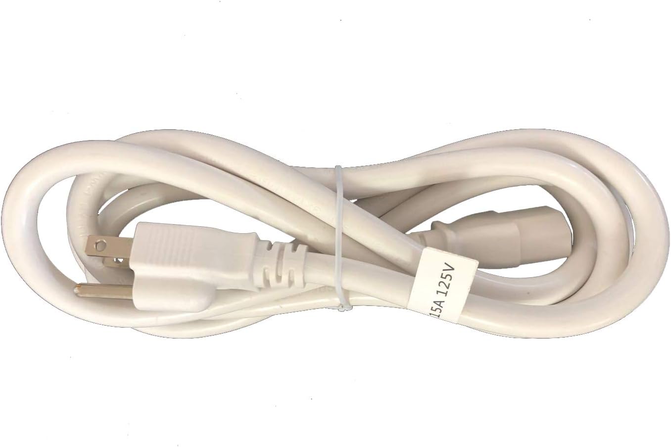 3FT 18 AWG SJT Universal Power Cord NEMA 5-15P to C13,White,UL listed