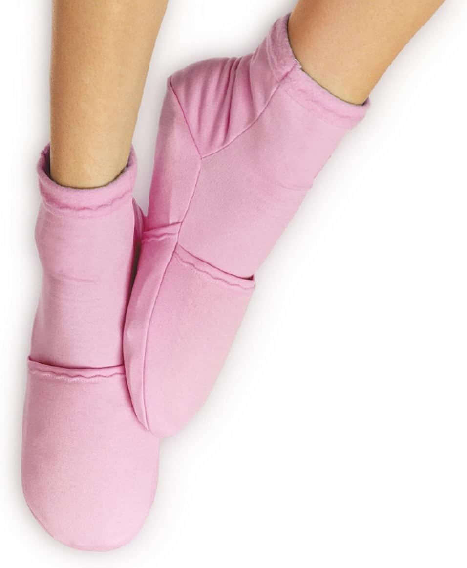 NatraCure Pink Cold Therapy Socks - Reusable Gel Ice Frozen Slippers for Feet, Arthritis, Neuropathy, Plantar Fasciitis, Post Partum Foot - Size: Large