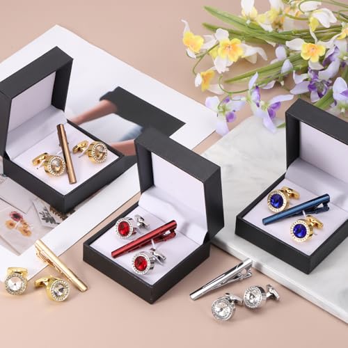 Set de Mancuernillas y Pin para Corbata con Cristales miniatura 6