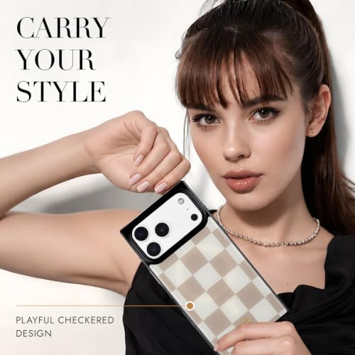 Image of COCOMII Rectangle for iPhone 18 Pro Max /17 Pro Max Case, Neutral Checkered